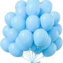 PartyWoo Light Blue Balloons 50 pcs 12 Inch Baby Pastel Sky Aqua Blue Latex Helium Balloons for Graduation Baby Shower Gender Reveal Wedding Under the Sea Birthday Party Decorations Blue-Y4
