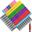 18 Pcs Inflatable Light Sabers - 5 Vibrant Colors, 35 Inch Inflatable Lightsaber Swords Toys with Air Pump - Perfect for Party Favor, Halloween, Role Play & Kids Costume Accessories