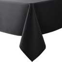Biscaynebay Textured Fabric Tablecloths 52x70 Rectangular, Black Water Resistant Spill Proof Tablecloths for Dining, Kitchen, Wedding and Parties, Machine Washable