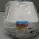 Jucoan 6 Pack White Plastic Storage Baskets, 12 X 8 X 4 Inch Large Plastic Storage Organizer Tray Bin with Handles for Classroom, Drawer, Closet, Bathroom Kitchen