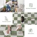 LIVEBOX 3x5 Washable Area Rug Checkered, Non-Slip Small Entryway Rug Green Farmhouse Neutral Classic Geometric Boys Rug for Bedroom Room Low-Pile Carpet for Indoor Kitchen Bathroom(Sage Green 3'x5')