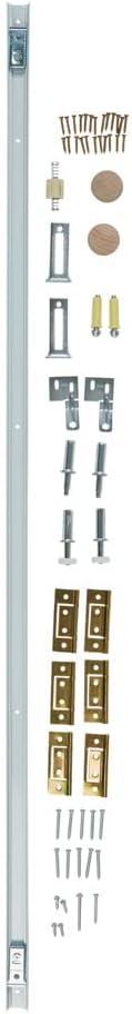 National Hardware N343-723 Complete Double Bifold Door Hardware Set 48 in White Surface Mount for 7/8 in to 1-3/8 in Thick Doors Indoor Use Four-Way Adjustable Easy Installation