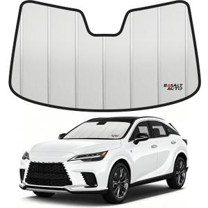 2023-2026 RX Windshield Sun Shade Compatible for 2023-2026 Lexus RX350 / RX350h / RX450h+ / RX500h Front Upgraded 6 Layers Accordion-Folding Sun Visor with Storage Bag Keep Interior Cool