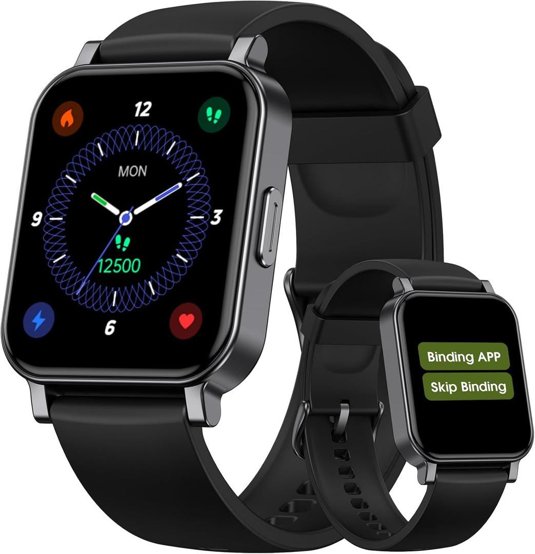 Kummel Smart Watch for Girls Boys Teens No App/Phone Required, Fitness Watches for Kids with Heart Rate, Sleep Monitor, Step Counter, Calories Tracker, Pedometer Waterproof Watch, Lightweight (Black)