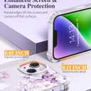 GVIEWIN for iPhone 14 Plus Case Floral, with Screen Protector&Camera Lens Protector,[Non Yellowing]Soft Shockproof Clear Phone Protective Cover for Women, Flower Pattern Design 6.7"(Foliolosa/Purple)