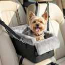 Dog Car Seats for Small Dogs,Center Console Dog Car Seat with Non-Slip and Strong Support,Anti-Collapse Portable Pet Bed for Puppies with Soft Cushion Safety Belt, Small Dogs, Cats Under 12 LBS, Black