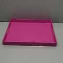 Large Decorative Tray, Rectangular Serving Tray with Handles, Plastic Coffee Table Tray for Ottoman, Living Room, Kitchen Tabletop, Rose Pink, 15.7 x 11.8 x1.6
