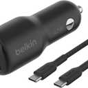Belkin BoostCharge 42-Watt Dual Port Fast Car Charger w/30W USB-C & 12W USB-A Ports, USB-C to C Cable Included for iPhone 16, 16 Pro, Galaxy S25, S24, Pixel 9 & 8, Nintendo Switch 2 & More - Black