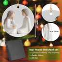 Thyle Christmas Bestie Friend Gifts for Women, Printed Ceramic Sister Christmas Ornament, Not a Carved Sculpture, Holiday Friendship Ceramic Gifts for Xmas Tree Decoration