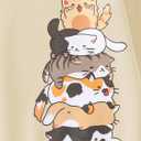 RoseSeek Girl's Cartoon Graphic Long Sleeve Crewneck Sweatshirts Drop Shoulder Cute Pullover Tops T Shirt (L)