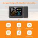 SMARTRO SC91 Projection Alarm Clock for Bedrooms with Weather Station, Wireless Indoor Outdoor Thermometer, Temperature Humidity Monitor Gauge Hygrometer