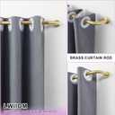 Brass Disc Curtain Rods, 84-144 Inches Window Curtain Rod,Adjustable Room Darkening Curtain Rod with Aluminum Finials and Brackets,Wrap Around Design