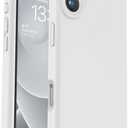 Vooii Compatible with iPhone 16 Plus Case, Liquid Silicone Upgrade [Camera Protection] [Soft Anti-Scratch Microfiber Lining] Shockproof Phone Case for iPhone 16 Plus 6.7 inch - White
