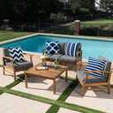 2 x OTOSTAR Set of 4 Waterproof Throw Pillow Covers 20x20 Inch Farmhouse Geometric Square Pillow Cases for Couch Patio Furniture Balcony Garden Outdoor DecorationGeometry70-Navy Blue