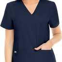 COMENII Scrubs for Women, 3 Pocket V-Neck Tailored Fit Workwear, Anti-Wrinkle Medical Scrub Tops Women XXXL