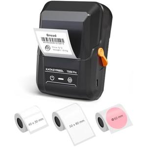 SUPVAN T50M Pro Bluetooth Label Maker Machine with 2 Tapes, Wide Waterproof Label, Versatile App with 40 Fonts and 450+ Icons, Inkless Labeler for Home, Kitchen, School, Office Organization, Black