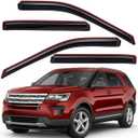 Lightronic Extra Durable Clip-on in-Channel Auto Vent Window Visor, Fits 2011-2019 Ford Explorer, UV Protection Rain Guard, Original Wind Deflector, No-Drill Easy Install, Dark Smoke, 4-Pcs