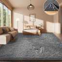 Ophanie Area Rugs for Living Room Bedroom, Upgrade Non-Slip Fluffy Soft Grey Shag Carpet, Indoor Floor Gray 4x6 Fuzzy Shaggy Living Room Plush Rug for Kids Home Dorm Decor Aesthetic