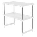 Expandable Under Sink Shelf 2 Tier with Movable Partitions for Kitchen