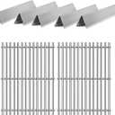 2PACK 7638 Grill Cooking Grates with 5PACK 7636 Flavorizer Bars for Weber Spirit 300 and GS4 Spirit II 300 Series E310 E320 E330 S310 S320 S330 Grill Part 69797 68843,Stainless Steel