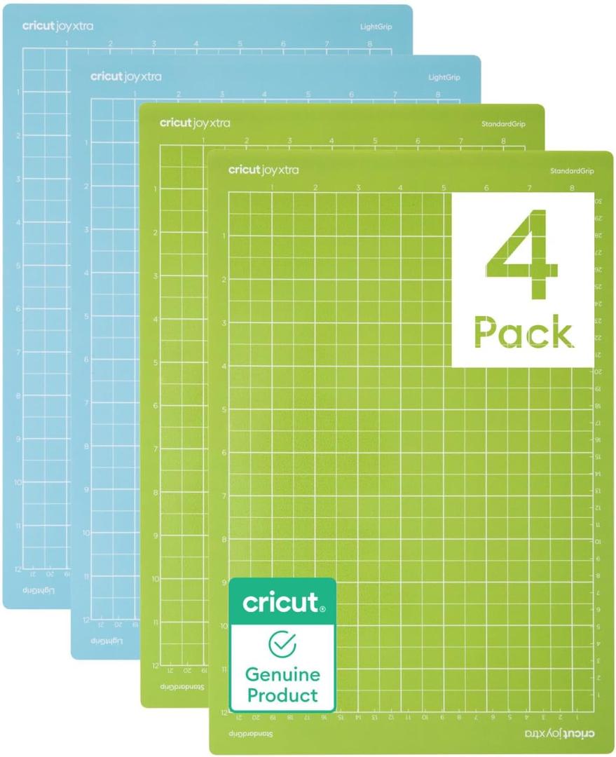 Cricut Mat Variety Pack (4 Count, 8.5in x 12in) - for Joy Xtra Machine - Includes 2 StandardGrip & 2 LightGrip