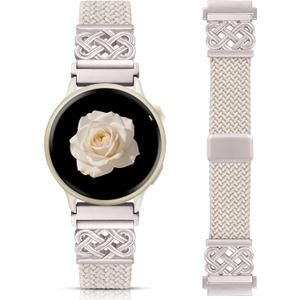 Minyee 20mm Magnetic Braided Nylon Band Compatible with Garmin Vivoactive 6/Vivoactive 5/3/3 Music Elastic Bracelet, Dressy Celtic Knot Fancy Stretchy Strap for Venu Sq 2/Forerunner 55/165/245/645