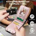 Vofolen for iPhone 17 Pro Wallet Case with Card Holder Crossbody Adjustable Strap Magnetic Clasp Heavy Duty Protective Leather Flip Phone Cover for iPhone 17Pro for Women, Rose Gold
