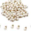 25 Pcs Faux Pearl Flat Pin Charms Beads Pendants DIY Jewelry Making Findings