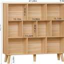 LEYAOYAO 10 Cube Bookshelf, Mid-Century Modern Book Shelf with Legs,Natural
3 Tier Bookcase, Rustic Wood Bookshelves Freestanding Large Storage Organizer, Open Shelves for Bedroom, Living Room, Office