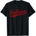 Indiana Varsity Style Red Text T-Shirt, L Woman's