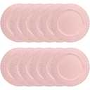 12 x Omuriko Pink Charger Plates Set of 12, 13" Plastic Chargers for Dinner Plates, Thanksgiving, Christmas Party Banquet Serveware Supplies