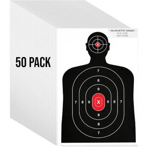 Silhouette Paper Shooting Target for The Range, Aiming Target Practice Paper for Indoor and Outdoor Shooting, Gun Accessories, for Handguns, Pistols, Rifles, Airguns, Pellet Gun, BB Guns -14X22 inches
