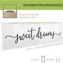 Sweet Dreams Wall Decor Above Bed Sign 40''x15'' Large Wood Framed Master Bedroom Guest Room Sweet Dreams Signs Farmhouse Rustic Wall Art Decoration (White)