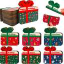 oyhqes 12 Pcs Christmas Gift Card Holders,Gift Box Shaped Wooden Money Holders Money and Shopping Card Blessing Card for Christmas Tree Ornament Winter Holiday Party Decorations