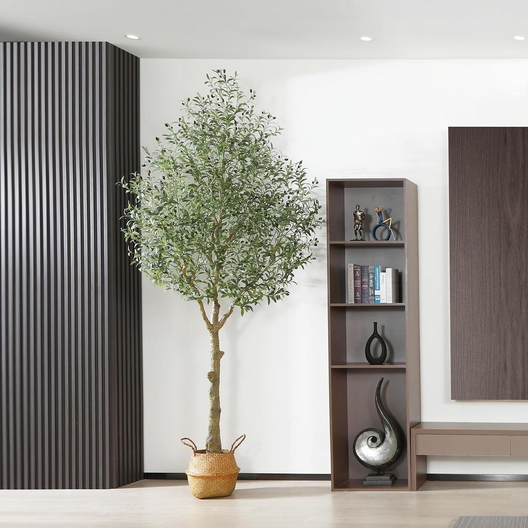 MOSADE Artificial Olive Tree 10 Feet Fake Olive Plant and Handmade Seagrass Basket, Perfect Tall Faux Topiary Silk Tree for Indoor Entryway Decor Home Office Gift MOSADE Artificial Olive Tree 10 Feet Fake Olive Plant and Handmade Seagrass Basket, Perfect Tall Faux Topiary Silk Tree for Indoor Entryway Decor Home Office Gift