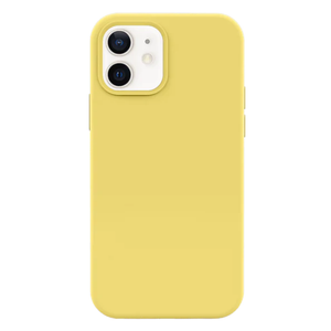NITITOP Compatible with iPhone 12 Case Cute Aesthetic for Women Girl Trendy Slim Fit TPU Silicone Shockproof Full Camera Protection Cover - Yellow