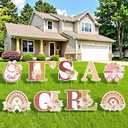 Its A Girl Yard Sign with Stakes Boho Baby Shower Decorations Yard Signs for Baby Girls Pink Flowers Rainbow It's A Girl Birthday Signs for Gender Reveal Outdoor Garden Lawn Party Supplies Decor