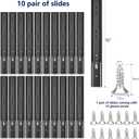 Ravinte 14 Inch Soft Close Drawer Slides 10 Pairs 20 Pack Black Full Extension Ball Bearing Drawer Glide Side Mount