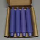 Dripless Candlesticks Short Taper Candle, Gedengni 4pcs Small Candle Sticks Purple Tapered Candles Unscented Dinner Candles for Home Weddings Festive Holiday Party, 7D4PC-PURPLE