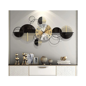 Modern Large Wall Clock Metal Decorative, 3D Creative Metal Art Dial Home Decorations Art Decoration, for Living Room,Bedroom,Restaurant, Office 33.5" X 17"