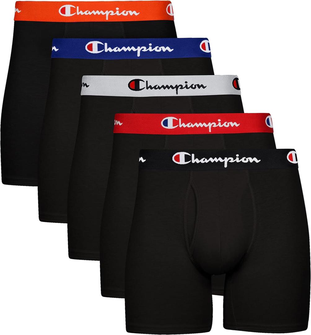 Champion Men's Everyday Cotton Stretch Boxer Briefs- 5 Pack (XXL)