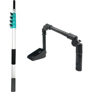 Gutter Cleaning Tools,Metal Rain Gutter Cleaner,Multi-Angle Gutter Cleaning from The Ground,4-13.5FT Extension Pole High Reach Leaf Cleaning from Gutter Guard.