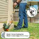 String Trimmer Cordless,(21V 2 x 6.0ABattery & Charger), 4-in-1 Grass Trimmer/Wheel Edger/Mini-Mower/Brush Cutter, with 90° Adjustable Head