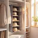 Wesiti 2 Pack Oversized Sun Hat Storage for Closet Hat Hanging Organizer 20 Inch 10 Shelf Large Hats Rack Cowboy Organization Storage for Wide-brimmed, Sun, Cowboy, Fedora Hats Holder Collection