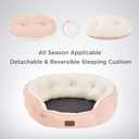Bedsure Dog Beds for Small Dogs - Round Cat Beds for Indoor Cats, Washable Pet Bed for Puppy and Kitten with Slip-Resistant Bottom, 25 Inches, Peach Pink