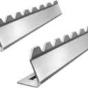 Barbecue Skewer Kabob Rack For Shish Kebab Skewers-Stainless Steel Compatible with Wood Round Steel Flat or Bamboo Skewers Universal Holder for Grill BBQ Grilling Accessories 2 Pack (Basic)