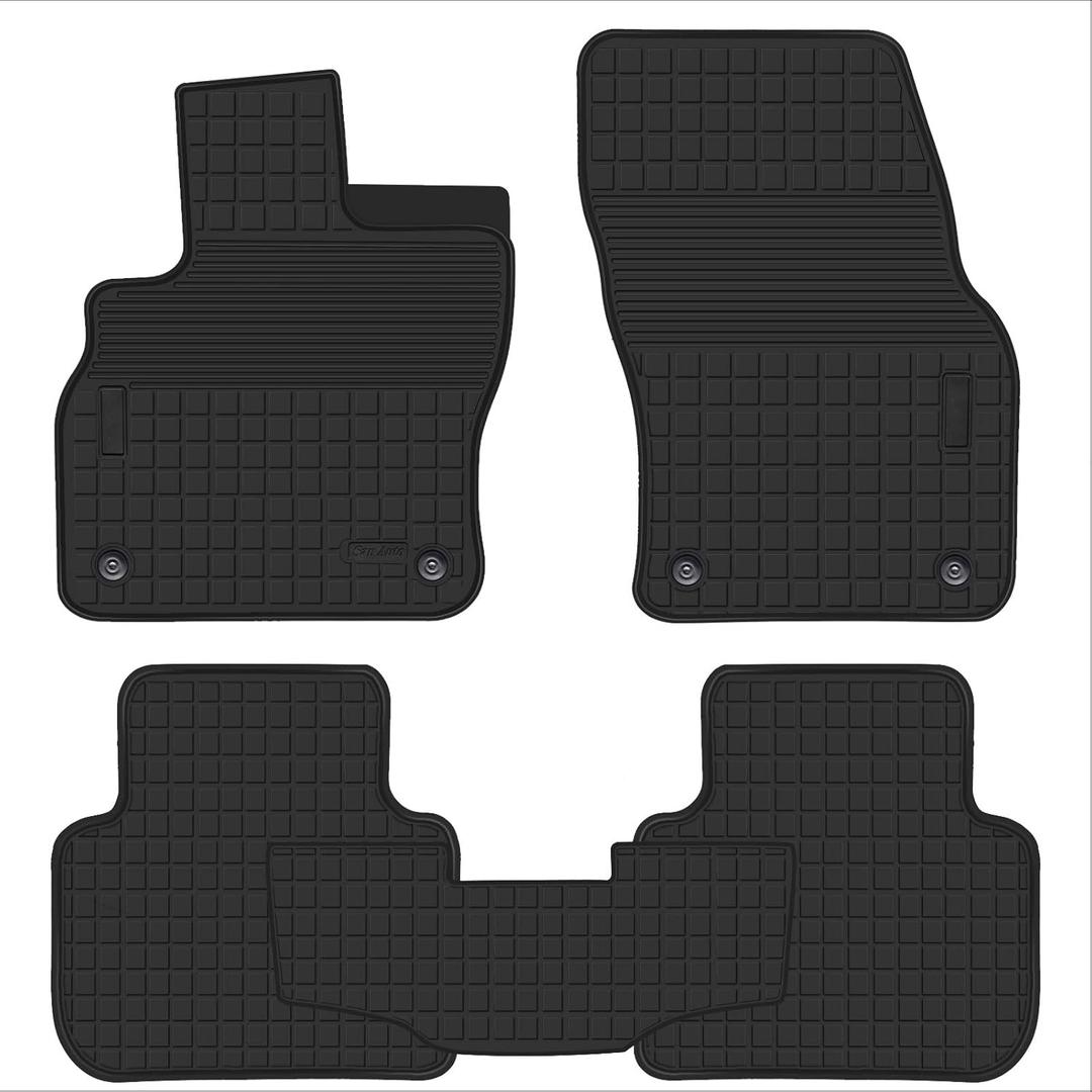Car Floor Mats Custom Fit for Audi Q3 2025 2024 2023 2022 2021 2020 2019 Rubber Automotive Floor Liners Set Tapetes Waterproof All Weather Protection Heavy Duty Odorless (Full Black)