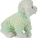 Dog Sweater, 3 Pack Dog Sweaters for Small Medium Dogs or Cat, Warm Soft Flannel Pet Clothes for Dogs Girl or Boy, Dog Shirt Coat Jacket (Small, Pink+Purple+Light Green)