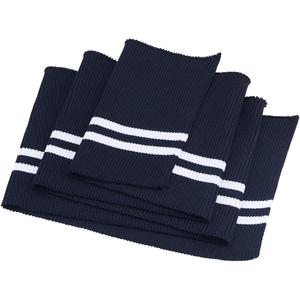 BENECREAT 2Pcs Striped Elastic Fiber Ribbing Fabric 37.4x5.7inch Prussian Blue Waistbands Collar Cuffs Trim Material with White Line for Quilting Clothes, DIY Sewing Crafts, 1.5mm Thick