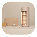 New Mysoda Glassy Design Sparkling Water Maker With 1L Glass & Plastic bottle - Silent Nordic Design Soda Maker Featuring A Sliding Door Opening - No Cylinder Included - Colour Pink/Gold